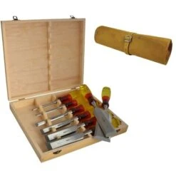Irwin Marples M373 8 Piece Splitproof Set Chisels 6-50mm Box + Leather Tool Roll